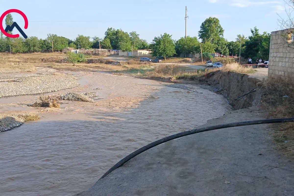 Ağdamda sel: yollar yuyuldu, qaz xətti zədələndi – VİDEO
