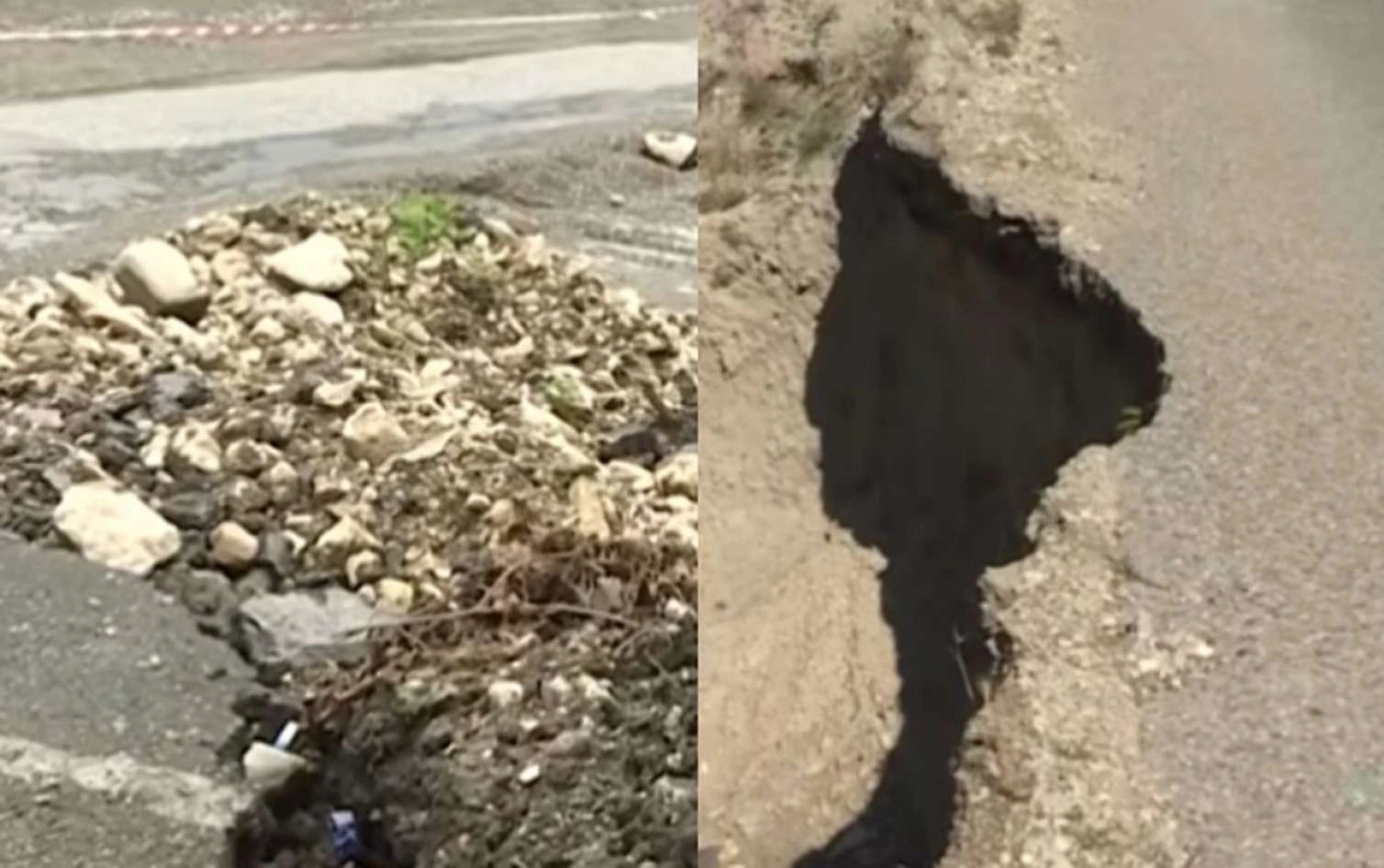 Quba-Xınalıq yolu çökdü