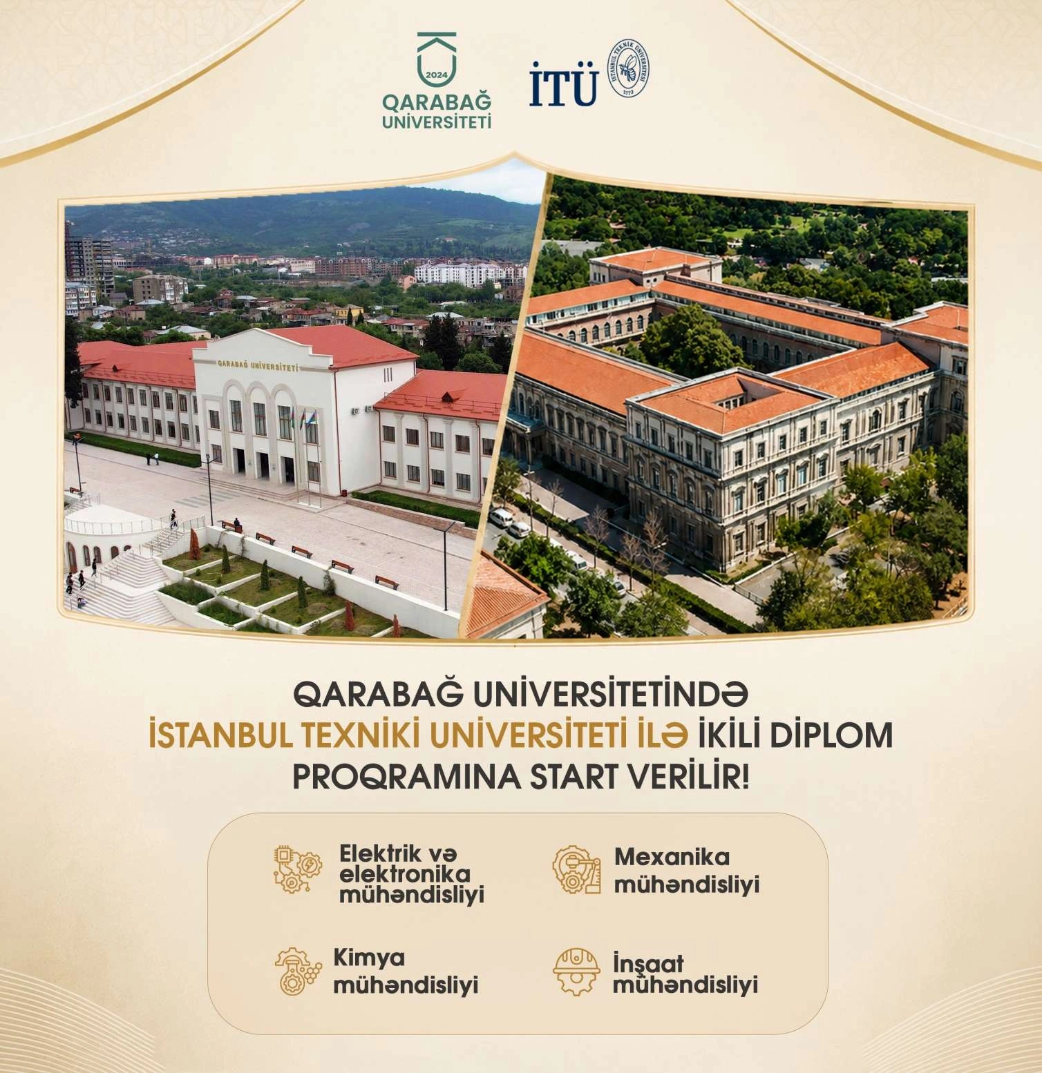 Qarabağ Universitetində İstanbul Texniki Universiteti ilə birgə ikili diplom proqramına start verilir