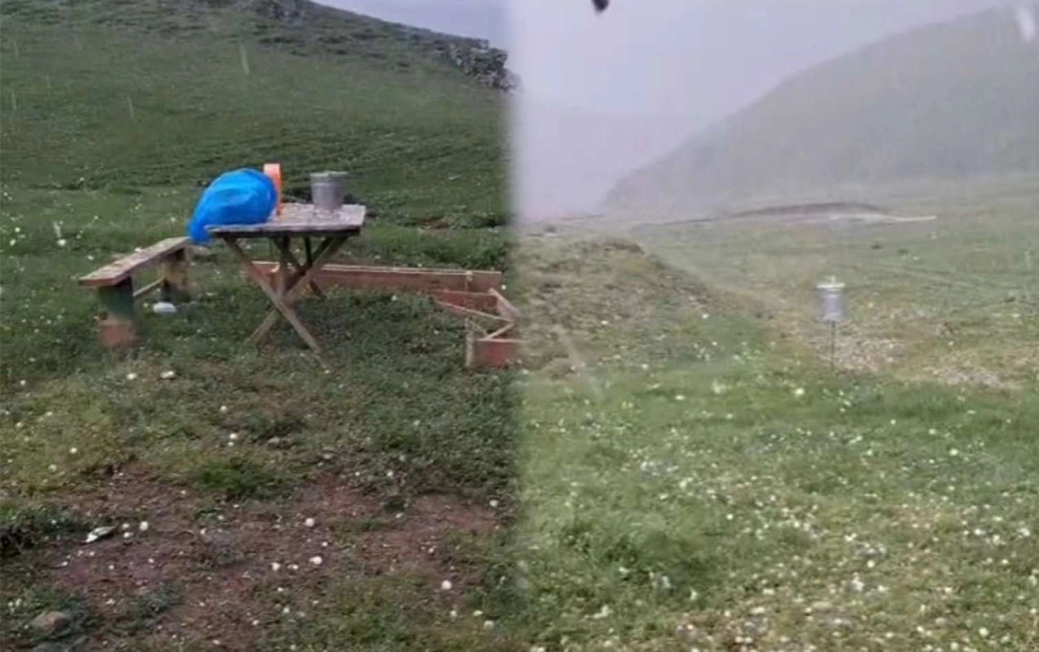 Xoşbulağa dolu yağdı