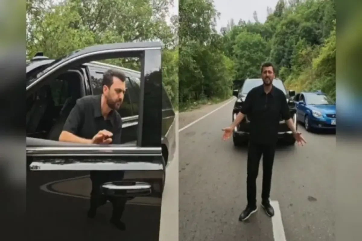 Əməkdar artistdən kobud qayda pozuntusu: yolu kəsib mahnı oxudu - VİDEO