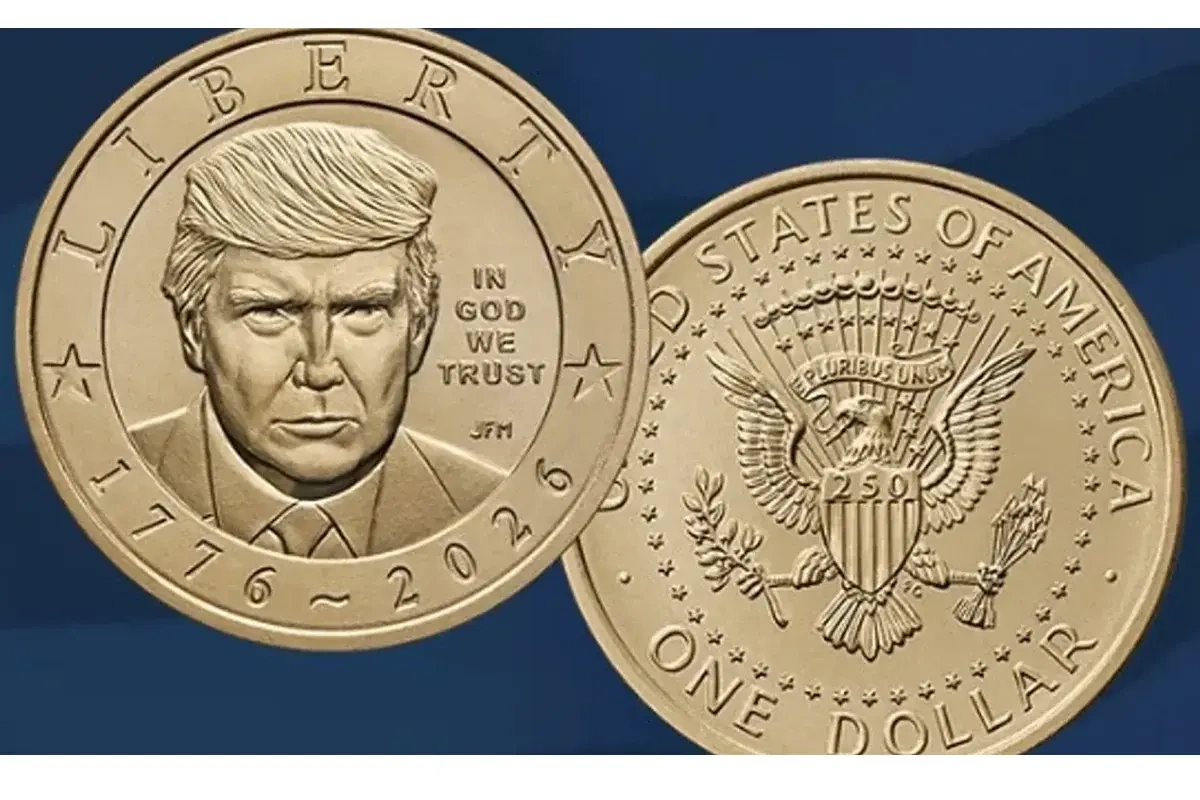 Trampın təsviri olan dollar sikkələr buraxıldı