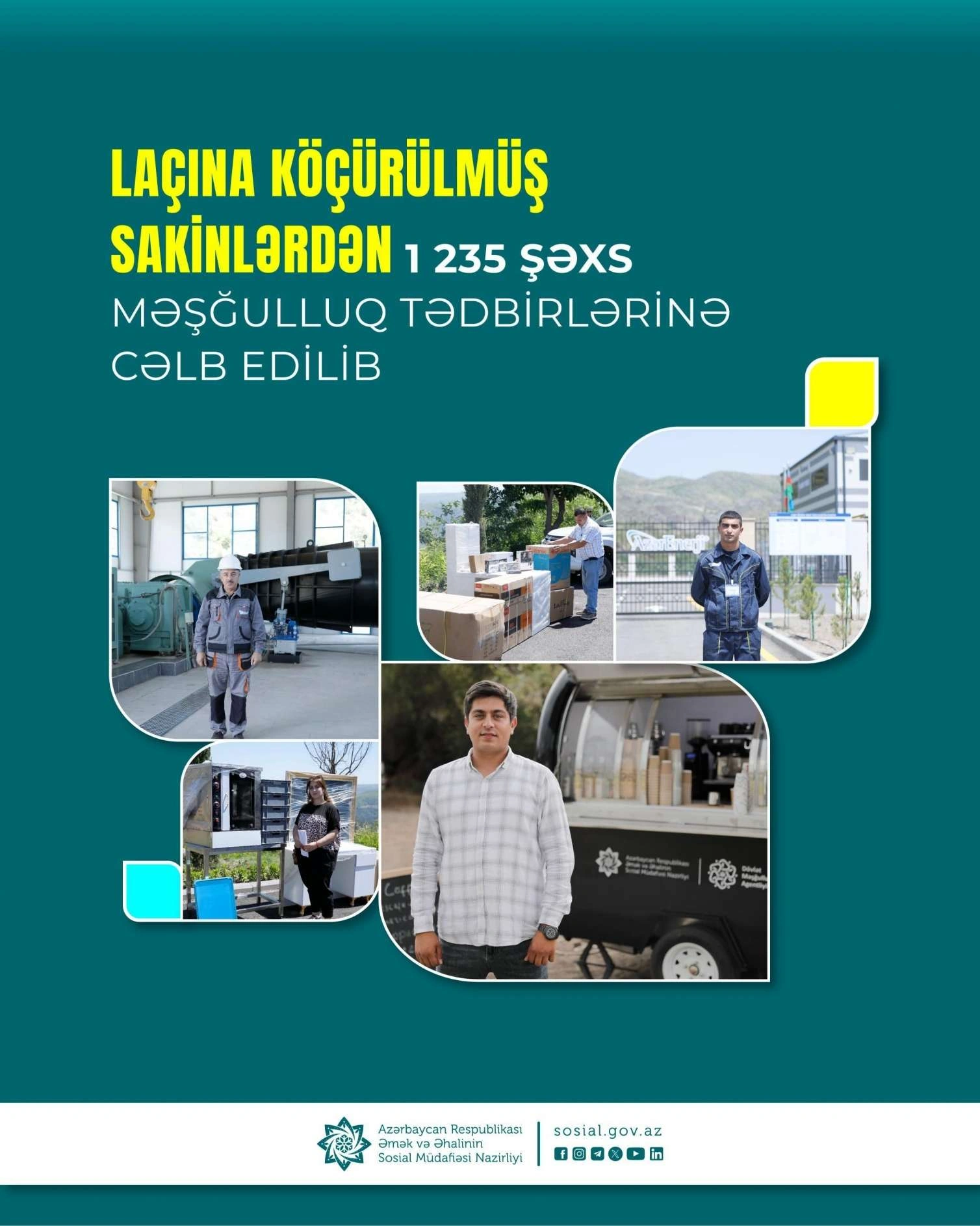 Laçına köçürülmüş sakinlərdən 1235 şəxs məşğulluq tədbirlərinə cəlb edilib