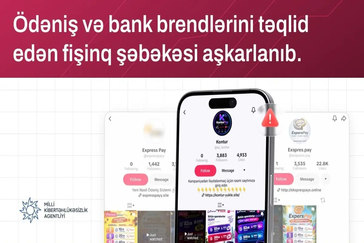 Ödəniş sistemlərini təqlid edən 6 saxta sayt aşkarlandı
