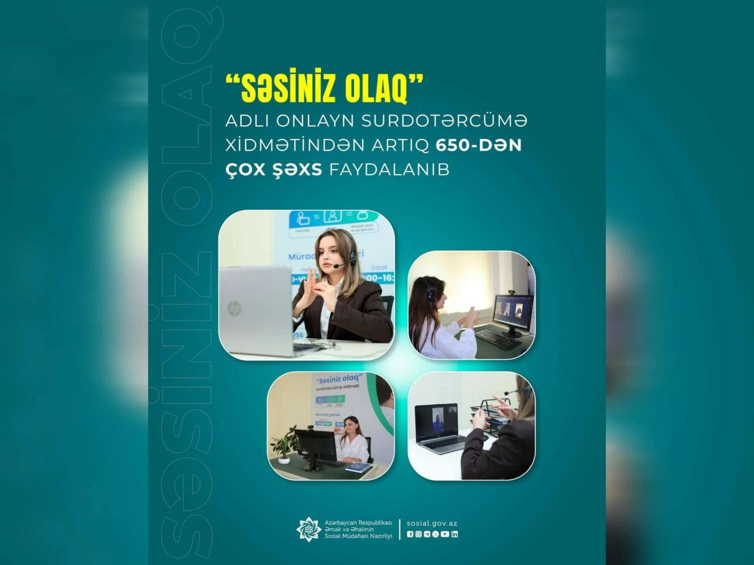“Səsiniz olaq” adlı onlayn surdotərcümə xidmətindən artıq 650-dən çox şəxs faydalndı