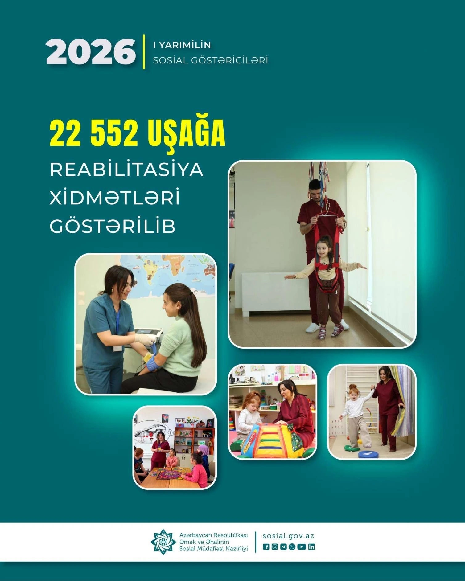 Yanvar-iyun aylarında 22552 uşağa reabilitasiya xidmətləri göstərilib