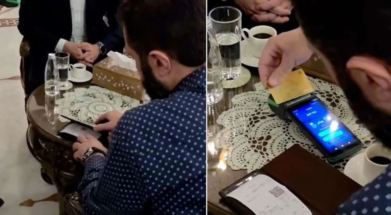 Suriyada ilk: Prezident hesabı “Visa” ilə ödədi