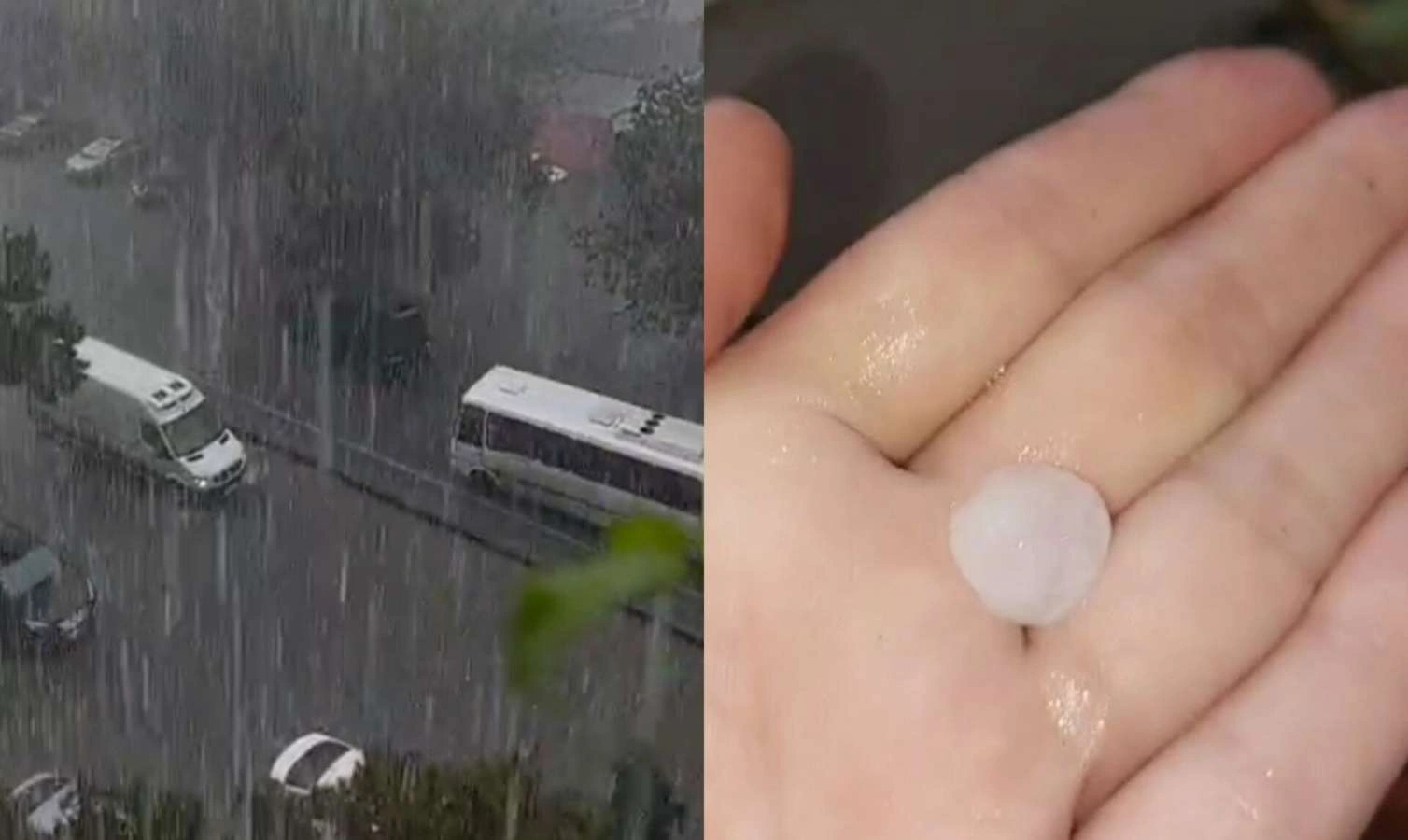 Bakı və Xırdalana dolu yağır
