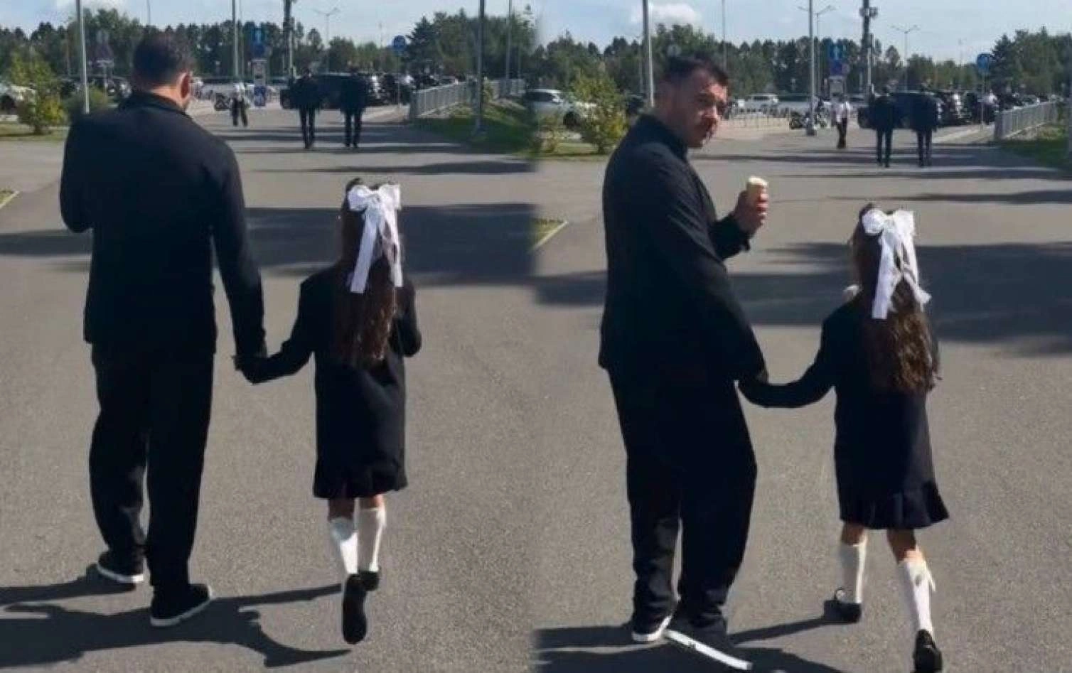 Emin Ağalarov qızını məktəbə yola saldı