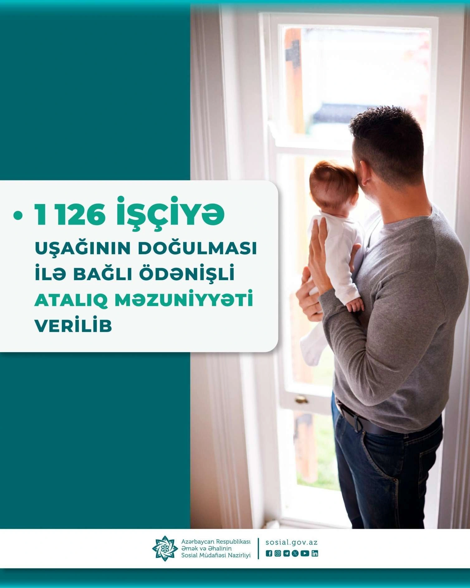 1100-dən çox işçiyə uşağının doğulması ilə bağlı ödənişli atalıq məzuniyyəti verilib