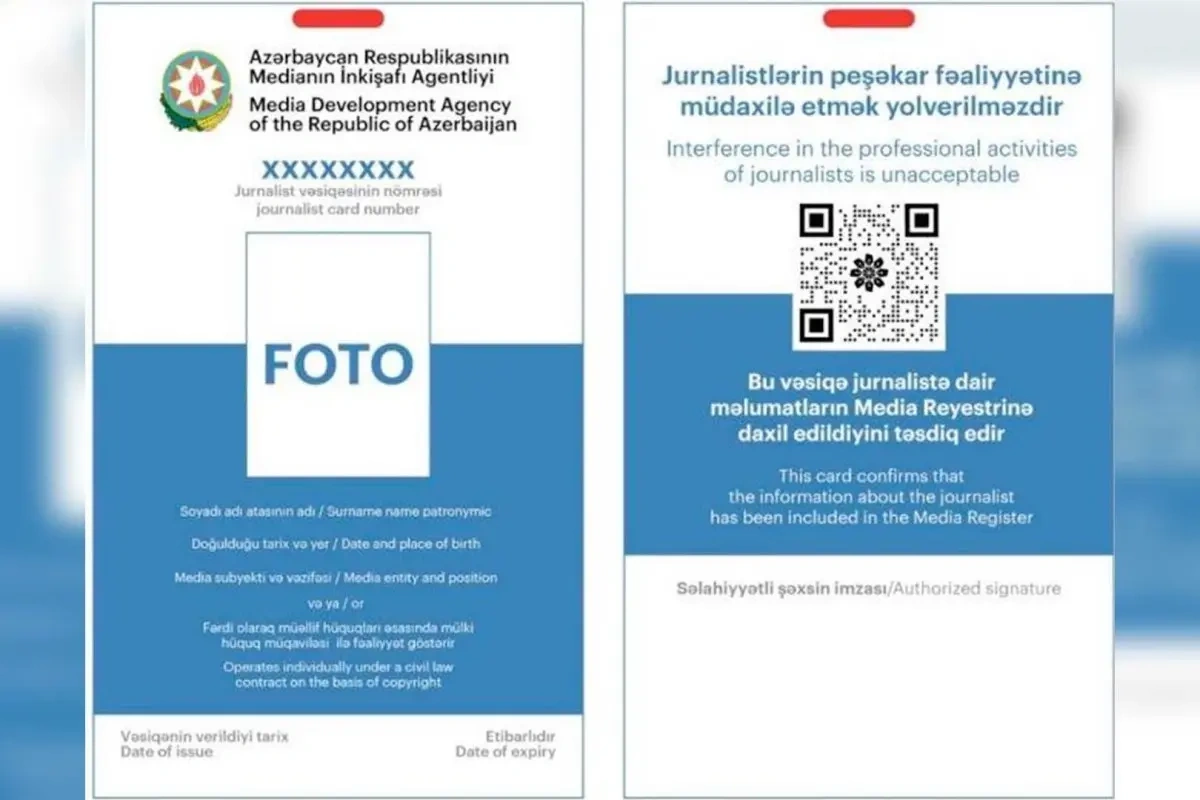 Jurnalist vəsiqəsi üçün ödəniş ləğv edilir