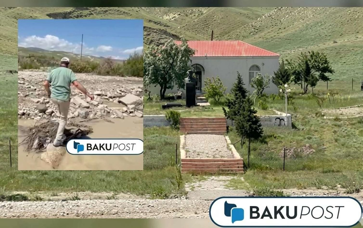 Müşfiqin ev muzeyinə aparan körpü uçdu: Ziyarətçilər çətin anlar yaşadı