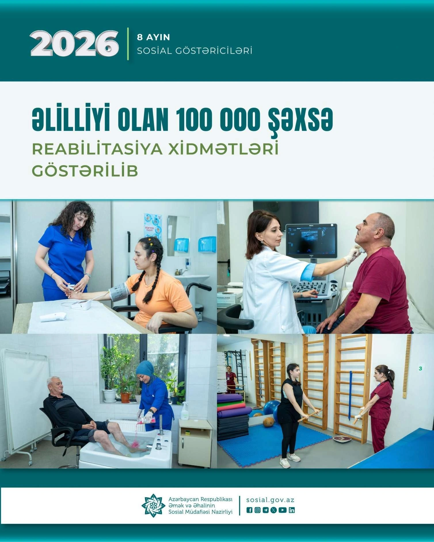 Yanvar-avqust aylarında əlilliyi olan 100 min şəxsə reabilitasiya xidmətləri göstərilib