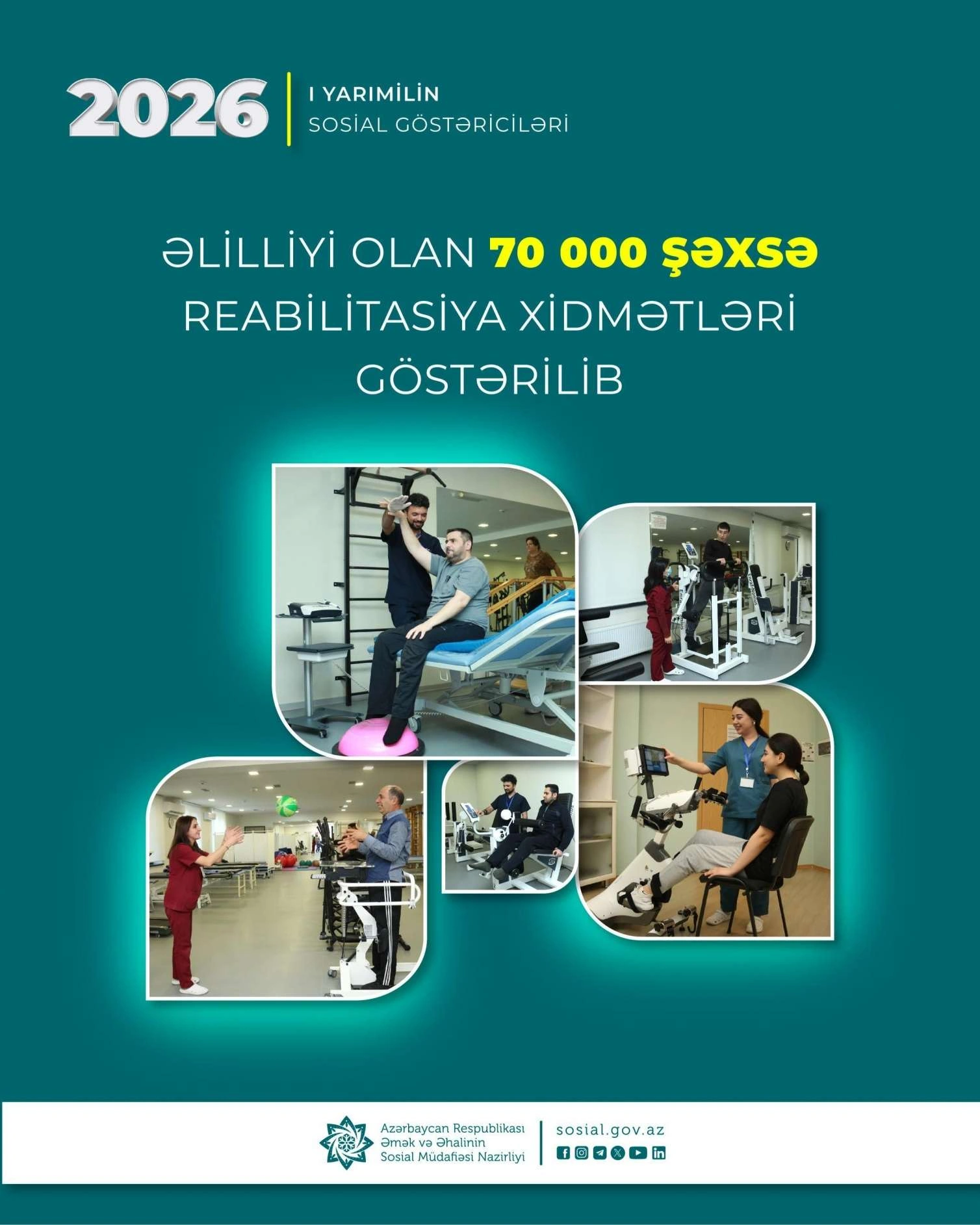 Birinci yarımildə əlilliyi olan 70 min şəxsə reabilitasiya xidmətləri göstərilib
