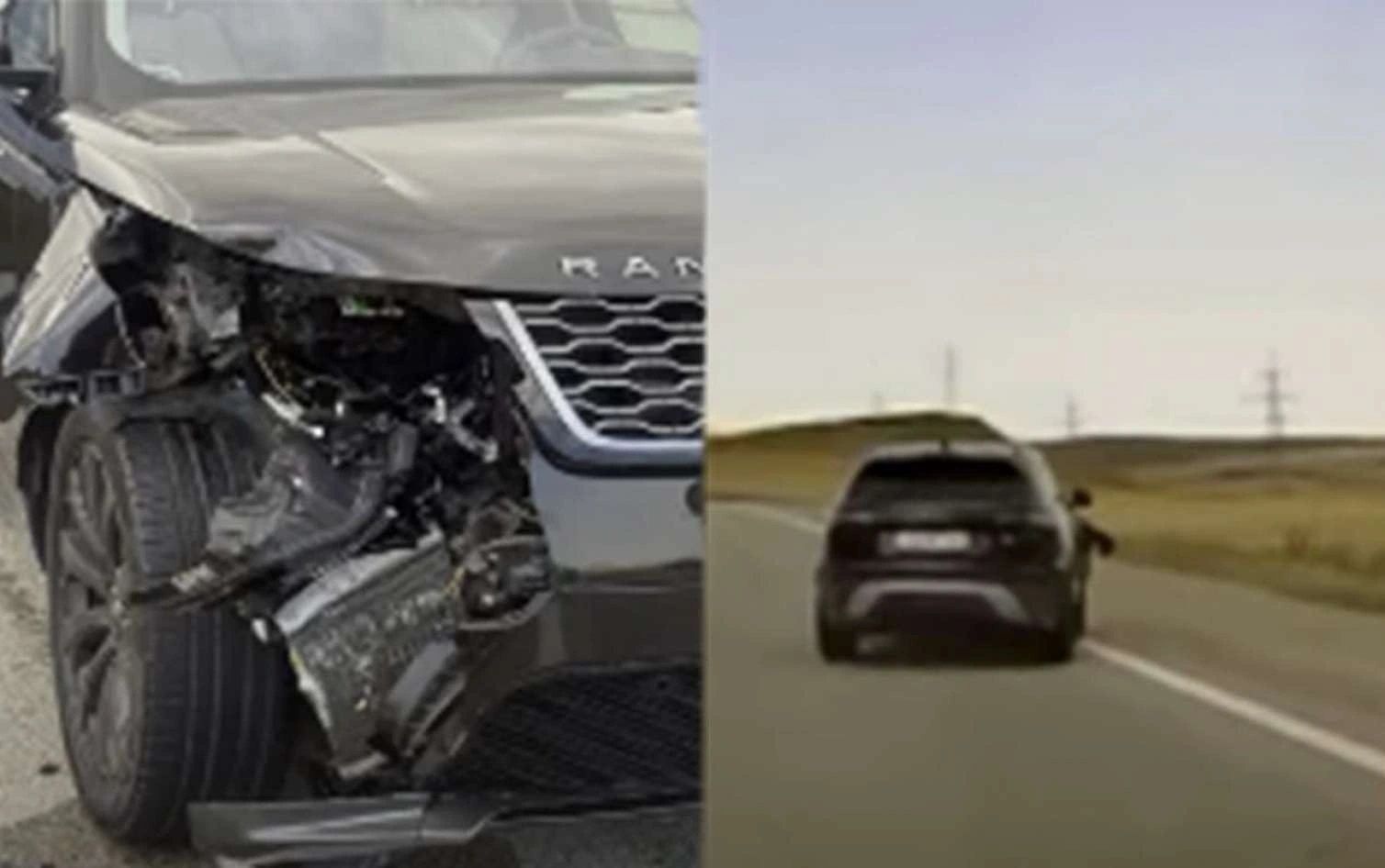 Maşının təkəri çıxıb arxadan gələn “Range Rover”ə çırpıldı