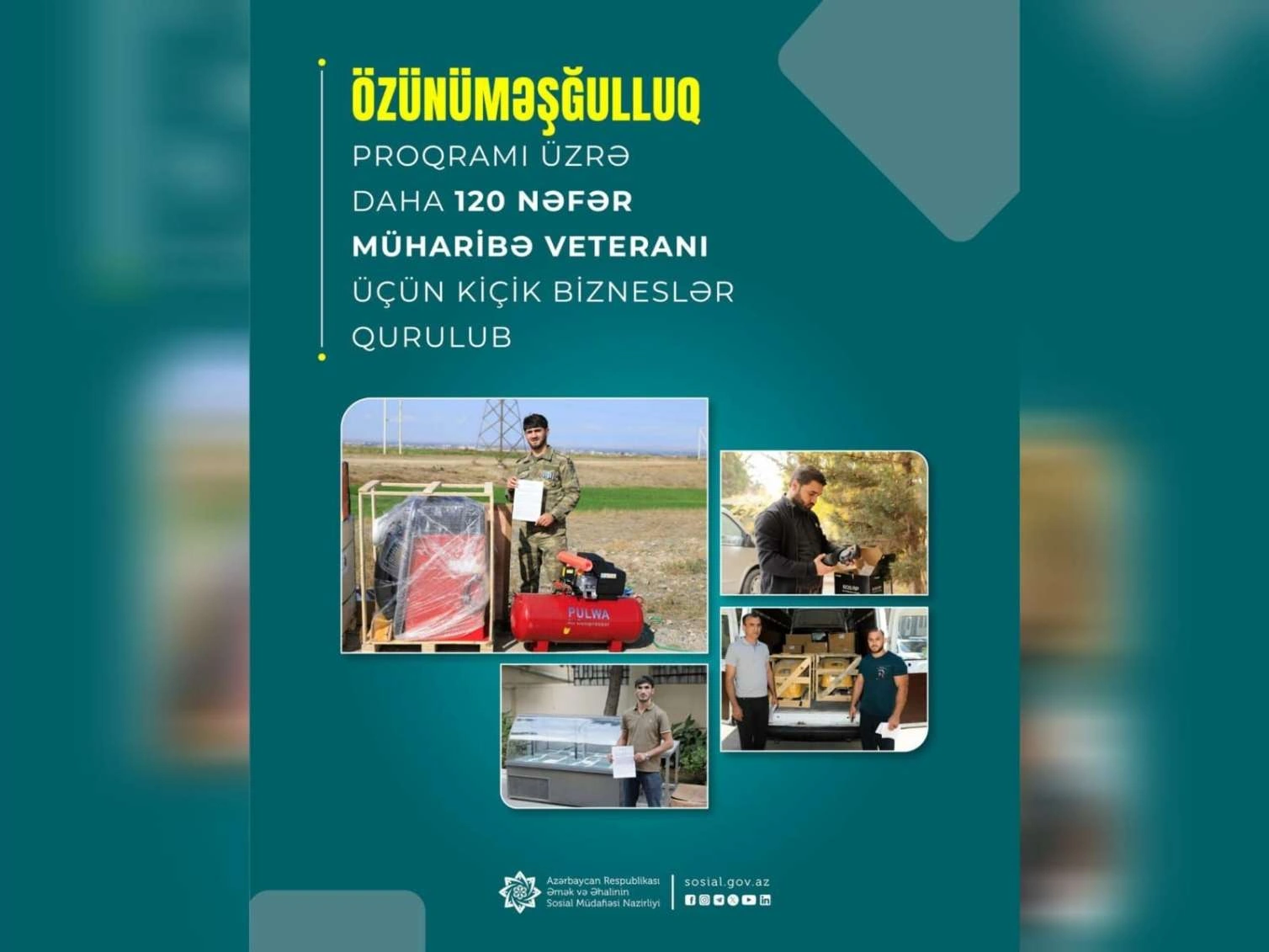 Daha 120 nəfər müharibə veteranı üçün kiçik bizneslər quruldu