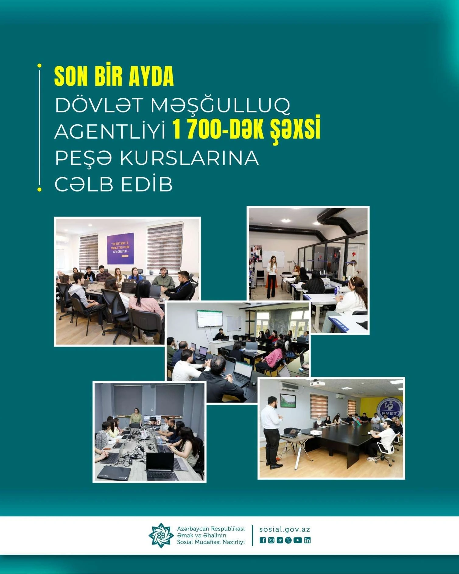 Son bir ayda 1700-dək şəxs peşə kurslarına cəlb edilib
